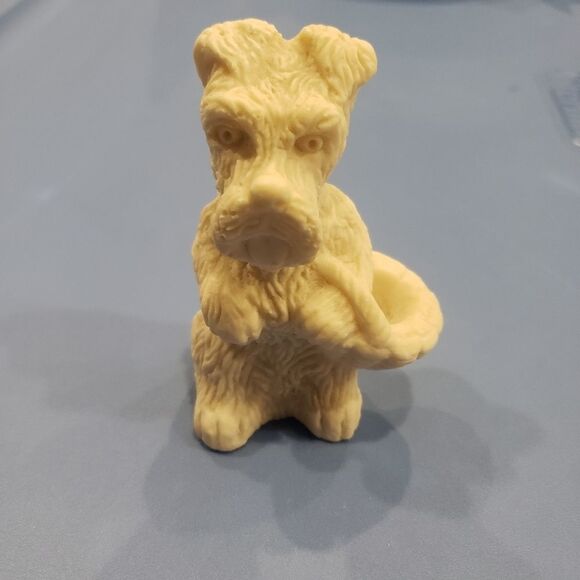 Vintage Salt Stone Terrier Dog with Basket - Picture 1 of 12